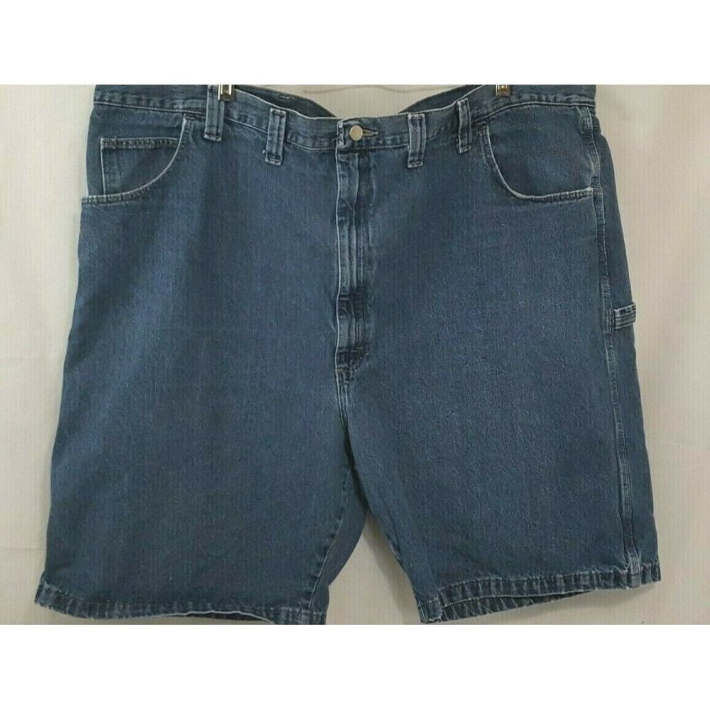 Wrangler Carpenter Shorts Men's Size 48 Distressed 100% Cotton Blue Pockets